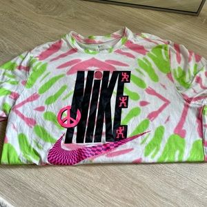 Nike Festival Futura tie dye t-shirt in white/green